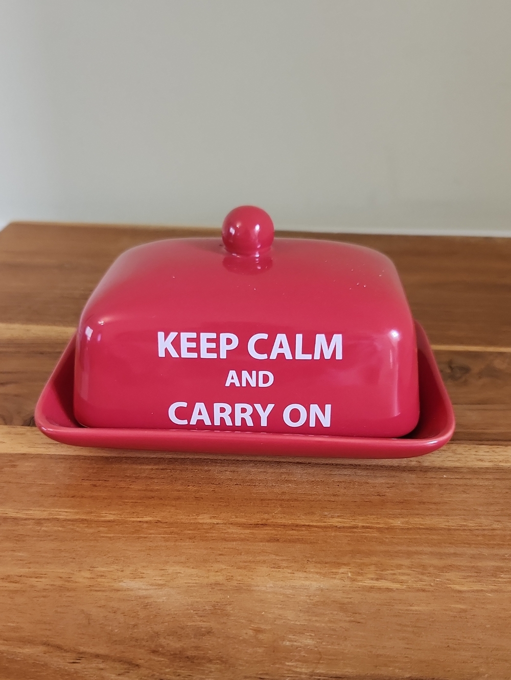 The Old Pottery Co. Ceramic Butter Dish Large Red